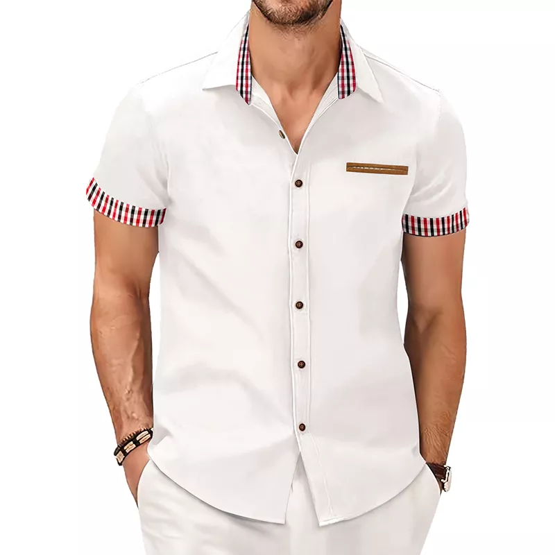 Camisa de manga corta ajustada para viajes de negocios