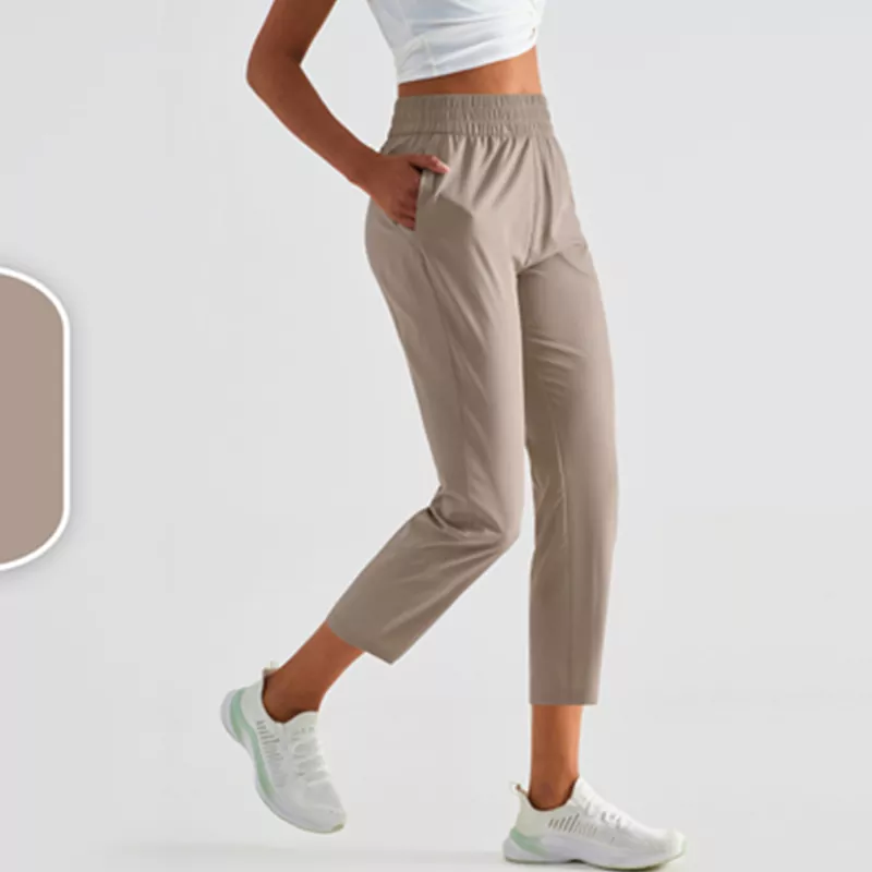 Pantalones de yoga de secado rápido con protección solar y cintura alta