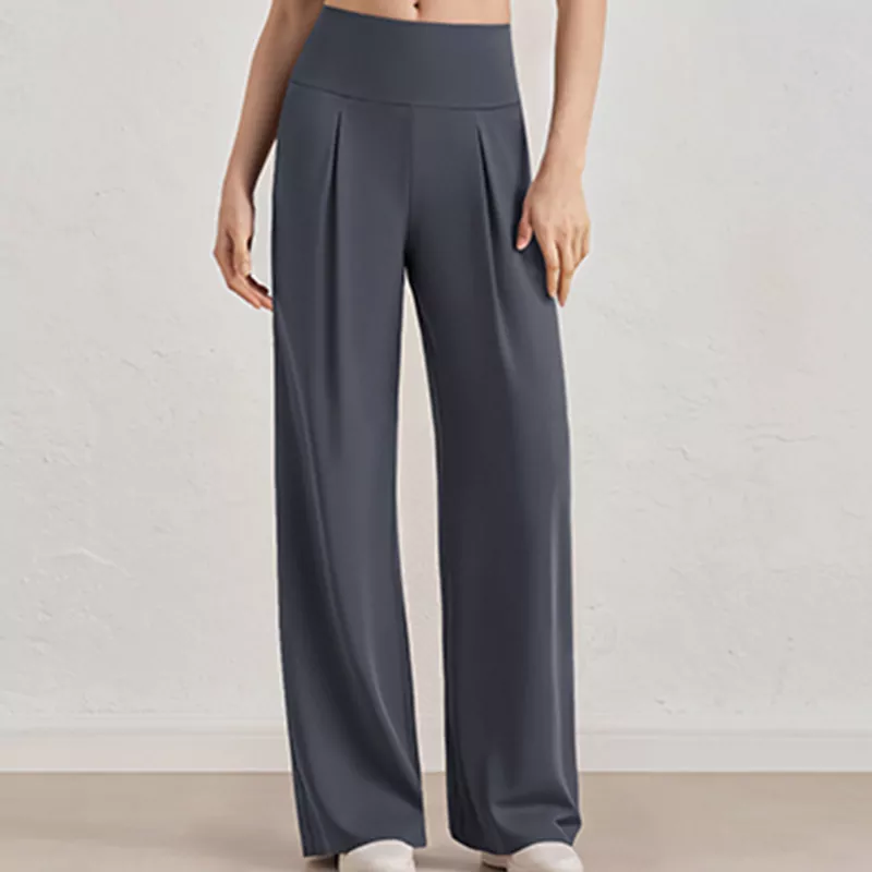 Pantalones de yoga deportivos de pierna ancha y cintura alta