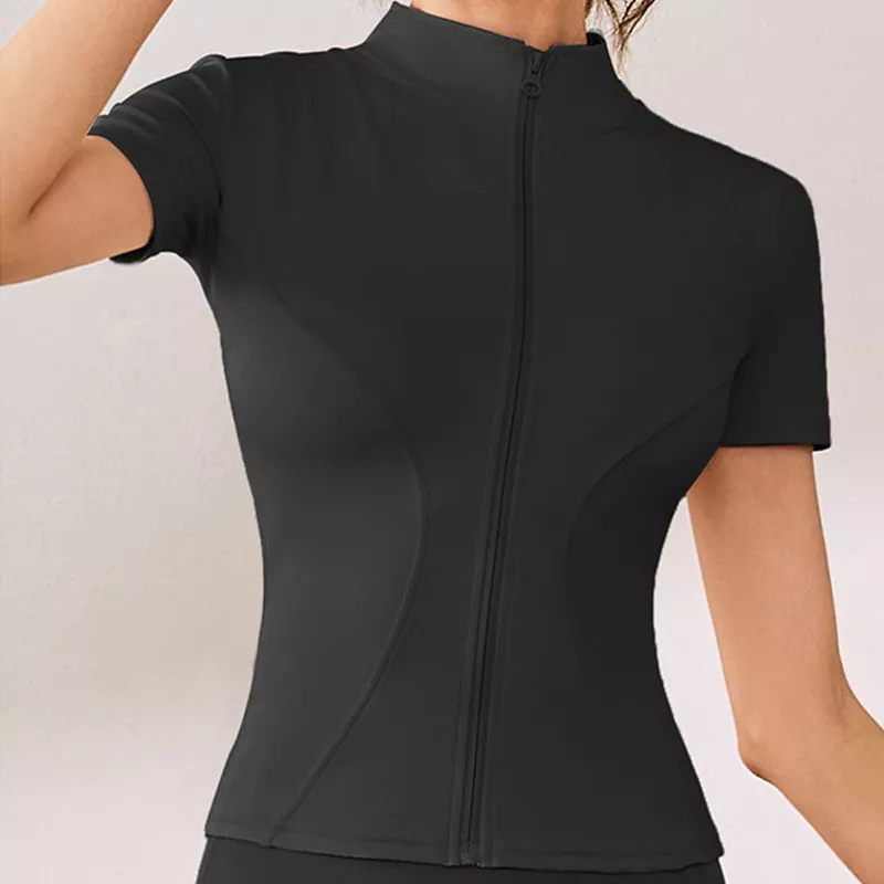 Short Sleeved Tight Fitting Sportswear Yoga Top
