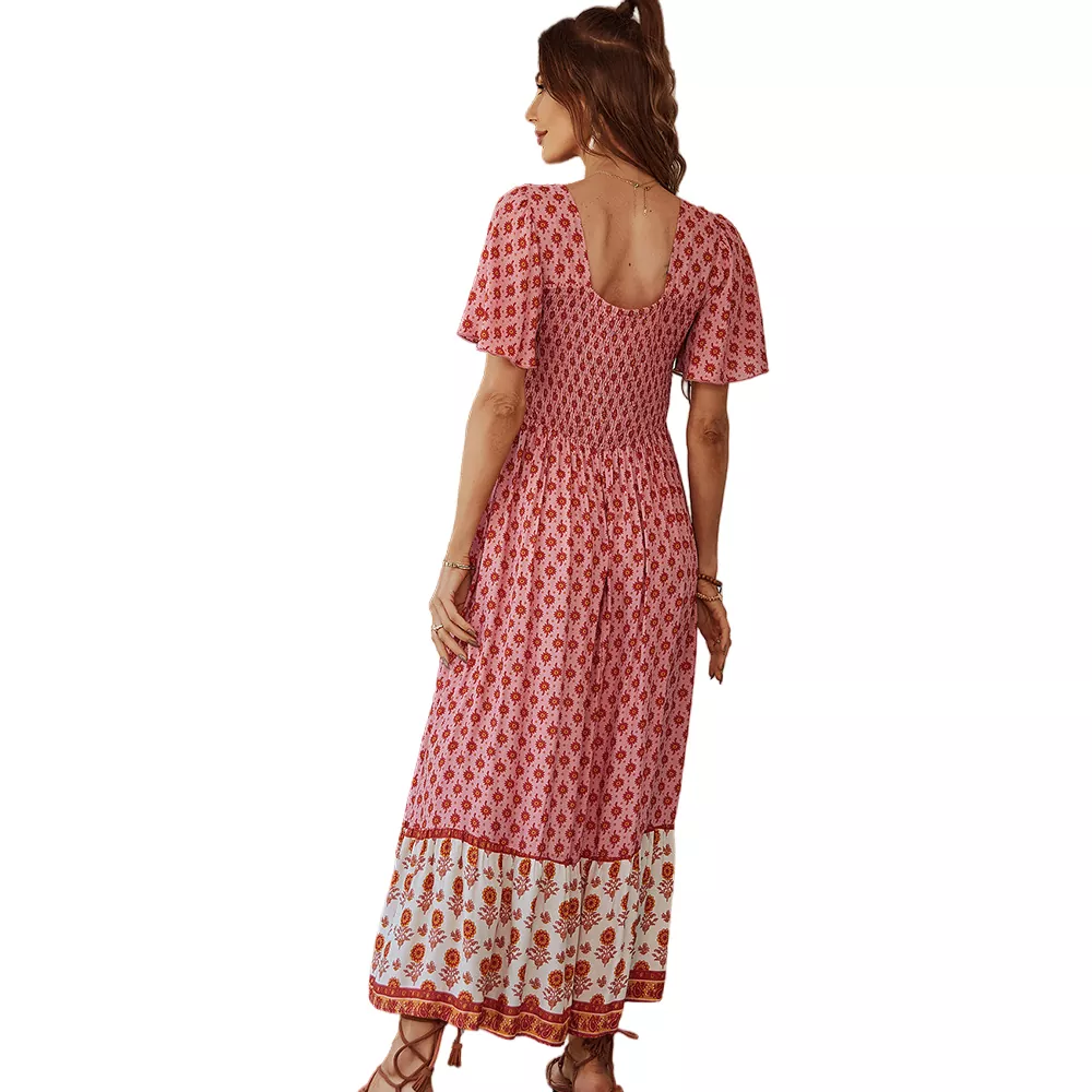 Floral Print Maxi Vacation Style Maxi Dress