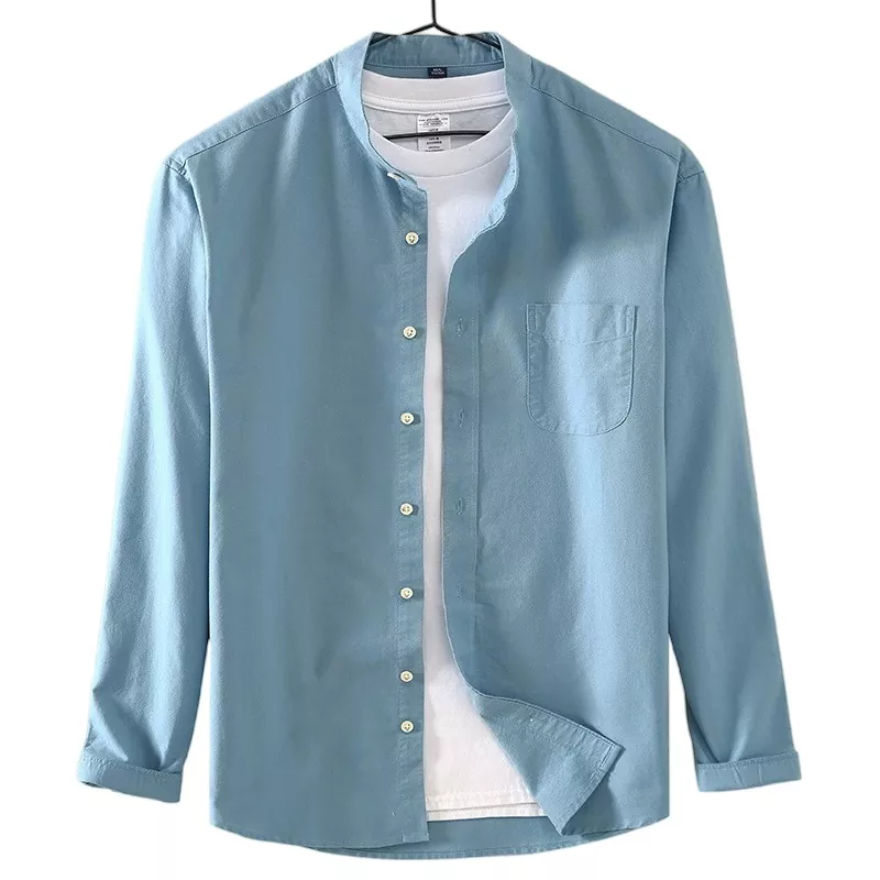 New Men's Cotton Casual Long Sleeve Shirt