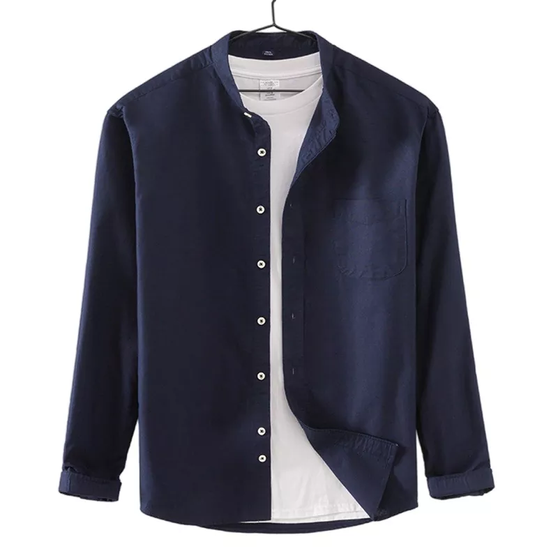 New Men's Cotton Casual Long Sleeve Shirt