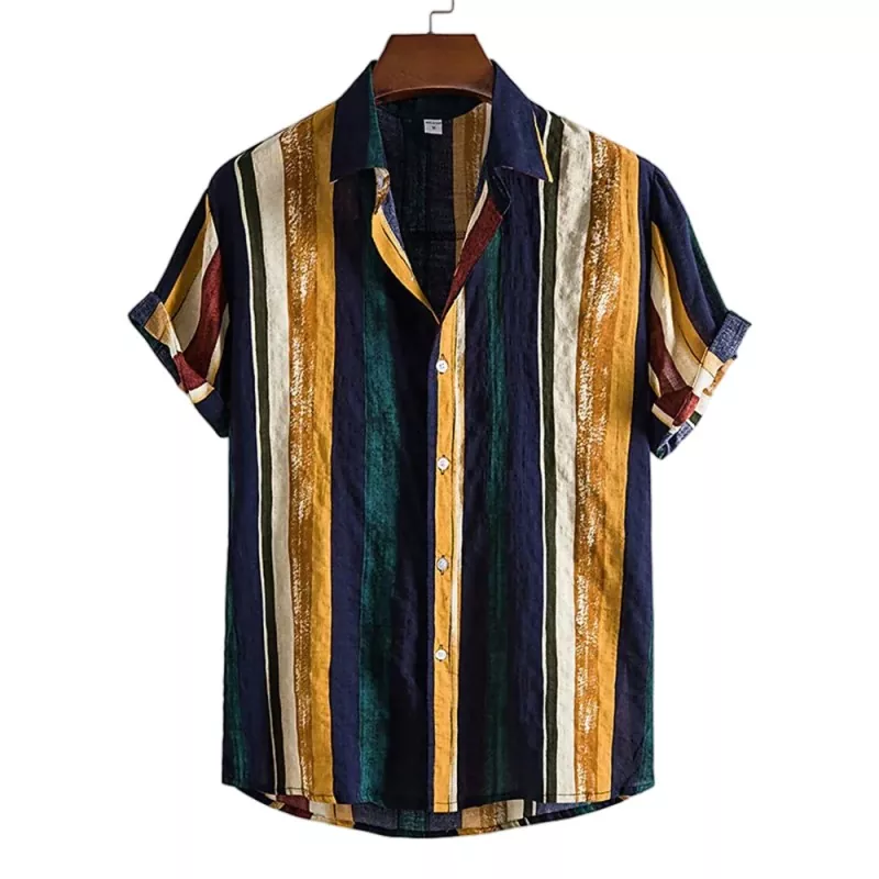 Printed Fashionable Men's Short Sleeve Shirt