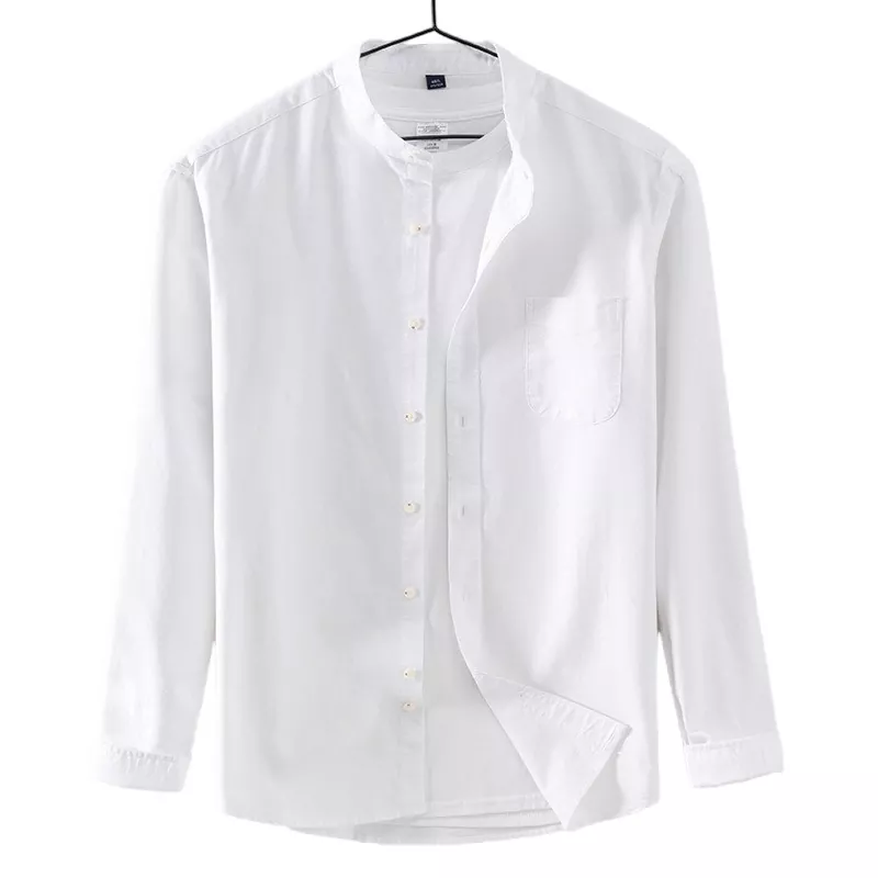 Camisa casual de manga larga de algodón para hombre nueva