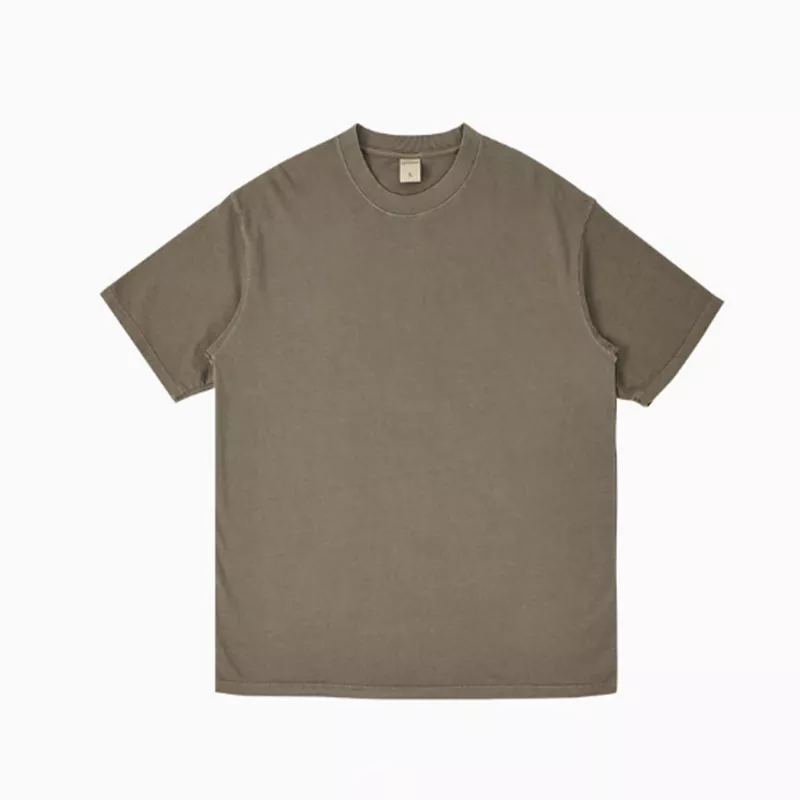 camiseta de hombre de manga corta de algodón puro desgastada lavada